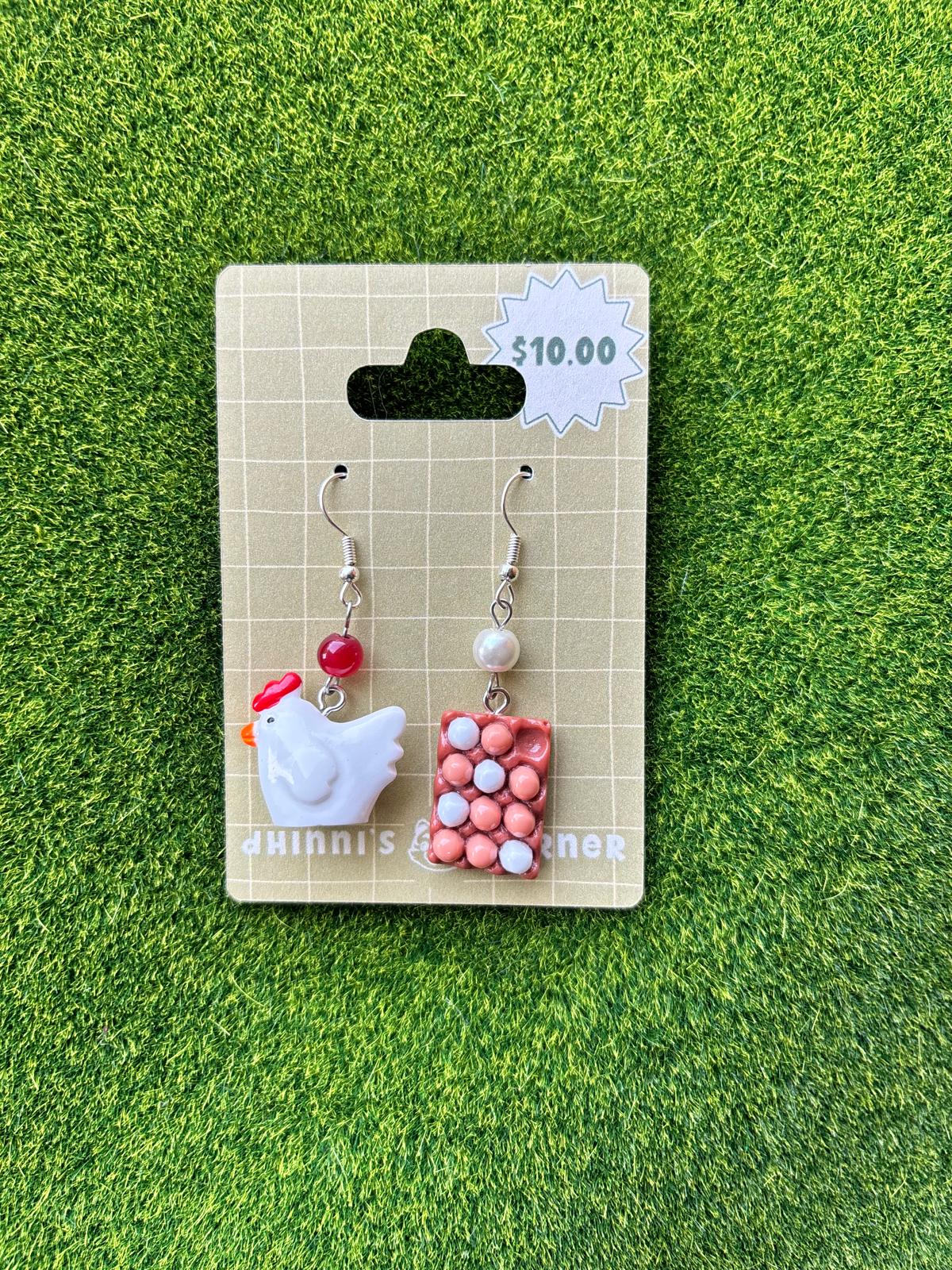 Chicken and Egg Earrings