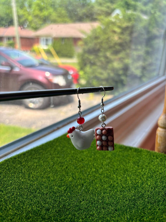 Chicken and Egg Earrings