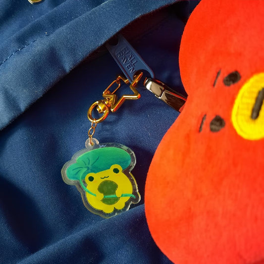 Rainy Day Frog Keychain