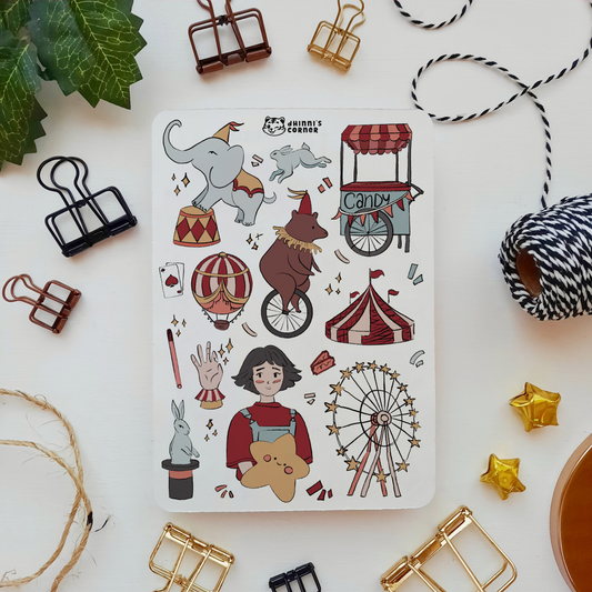 Circus Snacks & Shenanigans Sticker Sheet