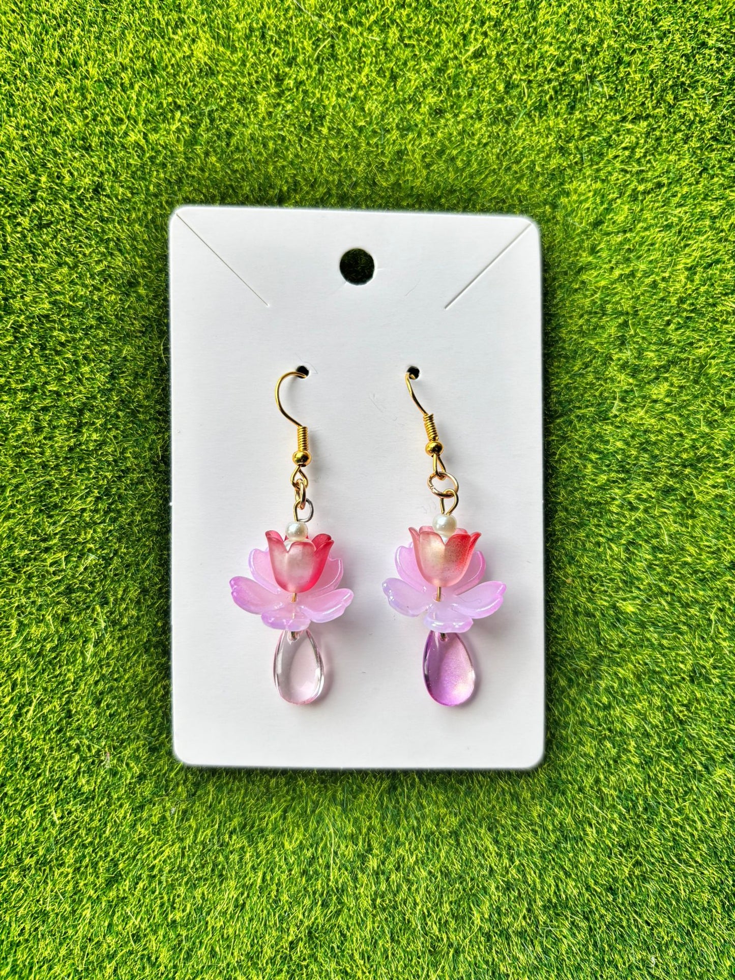Lotus Pearl Drop Earrings (Pre-Order)