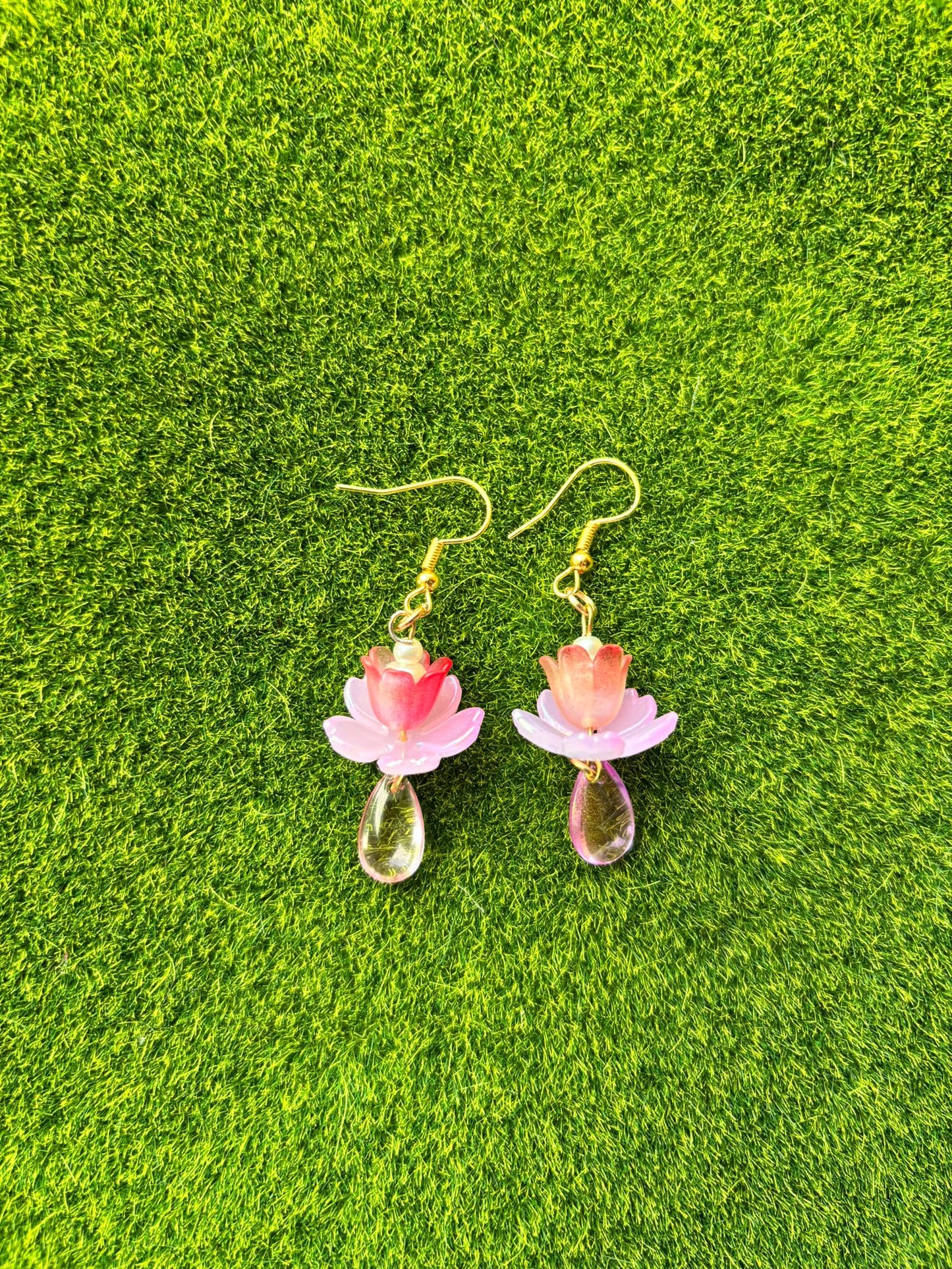 Lotus Pearl Drop Earrings (Pre-Order)