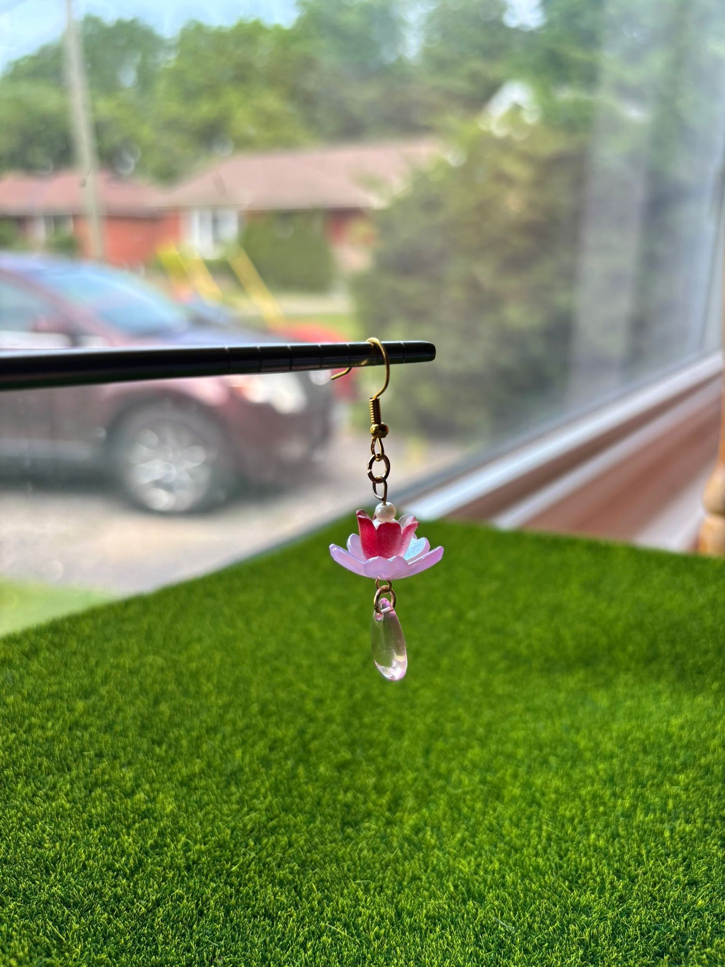 Lotus Pearl Drop Earrings (Pre-Order)