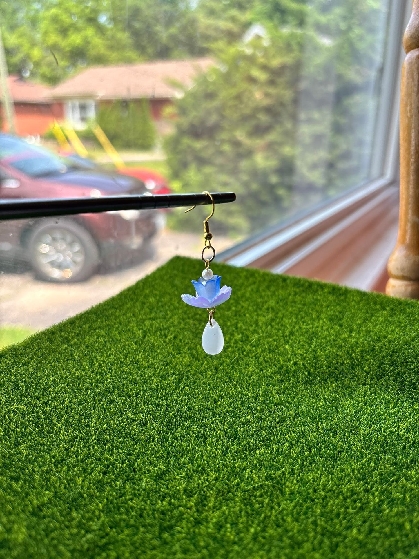 Lotus Pearl Drop Earrings (Pre-Order)