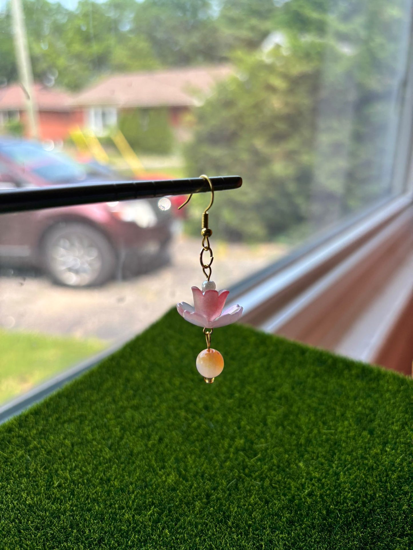 Lotus Pearl Drop Earrings (Pre-Order)