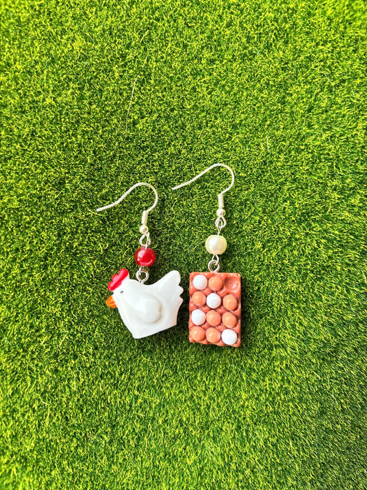 Chicken and Egg Earrings